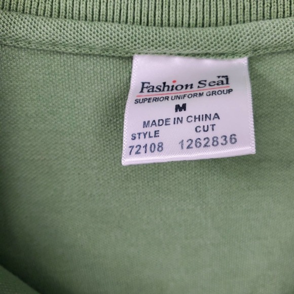 FASHION SEAL Men M Green Long Sleeve Polo T-Shirt - Picture 3 of 3